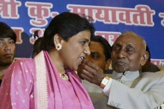 Mayawati with her father