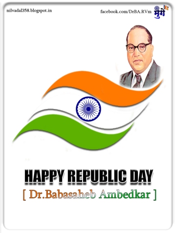 happy republic day-indian flag-logo-Dr babasaheb ambedkar-ashok chakra buddhism