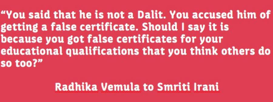 Manu Smriti Irani and Dalits